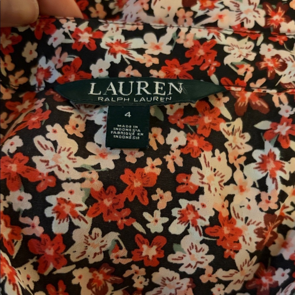 NWT Lauren Ralph Lauren Vasha Floral Ruffle Shirt Dress – Size 4 - Picture 7 of 7